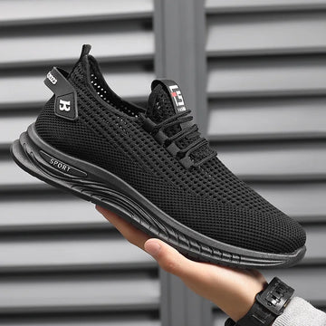 Xajzpa Men's Sneakers Classic Casual Shoes Breathable Mesh Running Sneakers Without Laces Lightweight Men Shoes 2025 Summer New